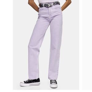 Topshop | 90s Straight Leg High Waist Jeans Lilac W28/L32 STAINED